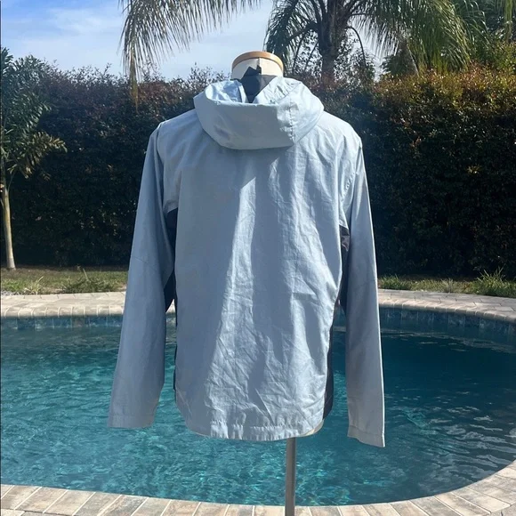 Crane Small Light Blue Hooded Windbreaker Womens TechTex - Picture 4 of 13
